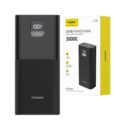 Foneng Power Bank P55 with LCD Digital Display and Dual USB 30000mAh 22.5W Black Foneng Power Bank P55 with LCD Digital Display and Dual USB 30000mAh 22.5W Black